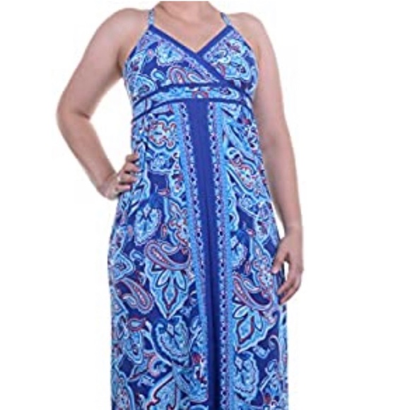 NWT INC Paisley beaded maxi dress PM - Picture 3 of 16